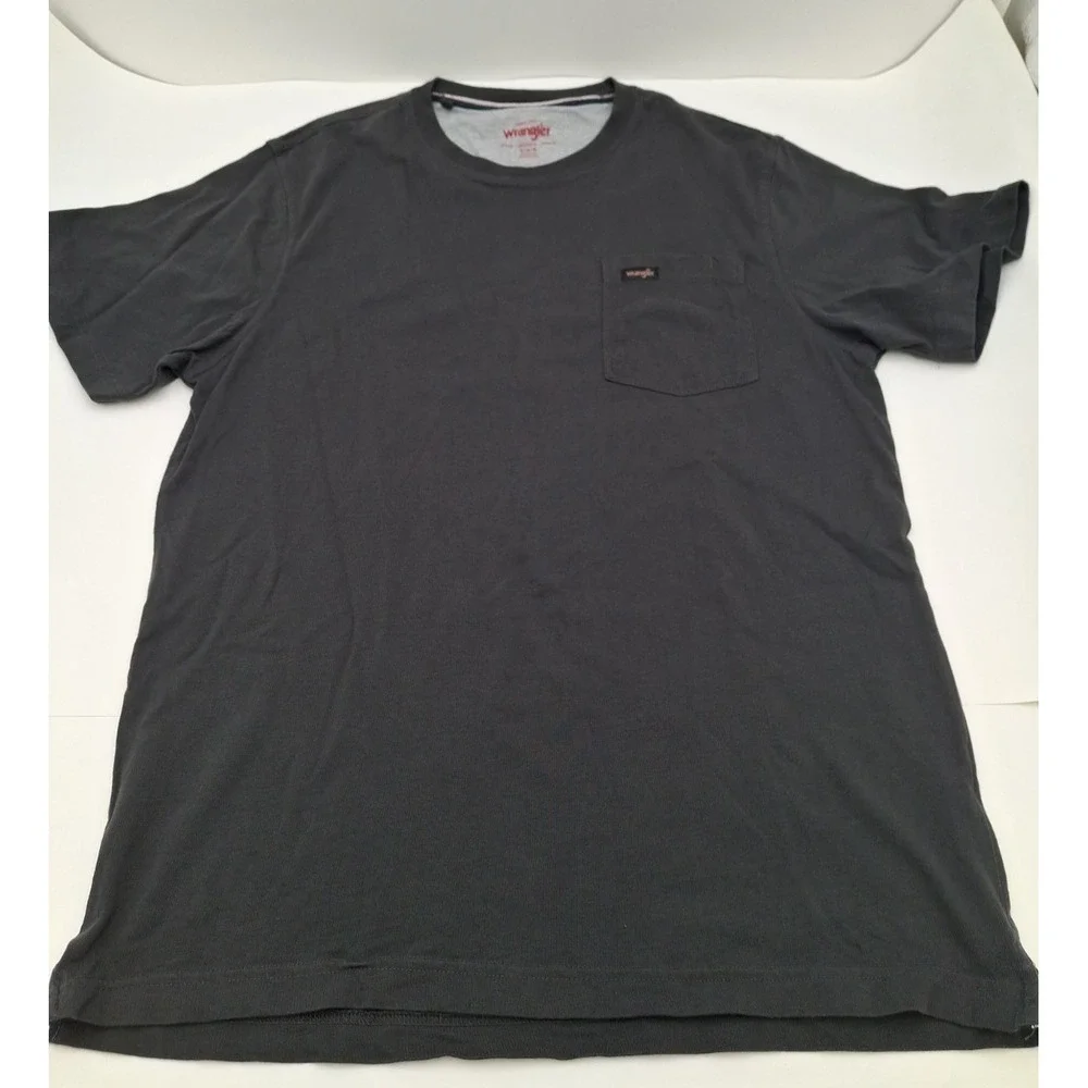 Wrangler Men's Pocket Short Sleeve T-Shirt, Gray, Size Medium